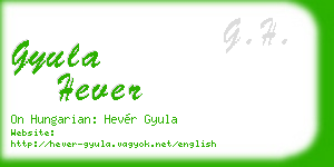 gyula hever business card